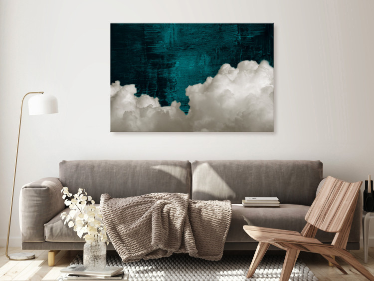 Canvas Print Emerald Abstraction (1-piece) Wide - clouds on a green background 138745 additionalImage 3