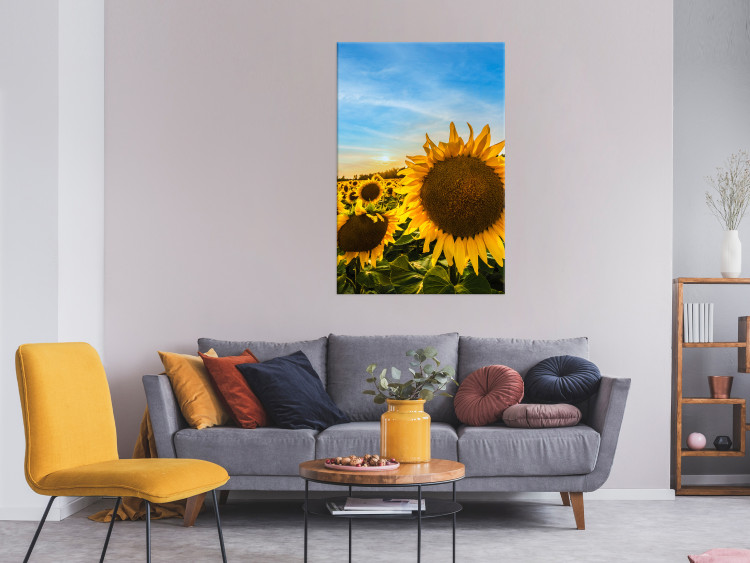 Canvas Print Flowers of Peace (1-piece) Vertical - sunflowers in a vast field 142445 additionalImage 3