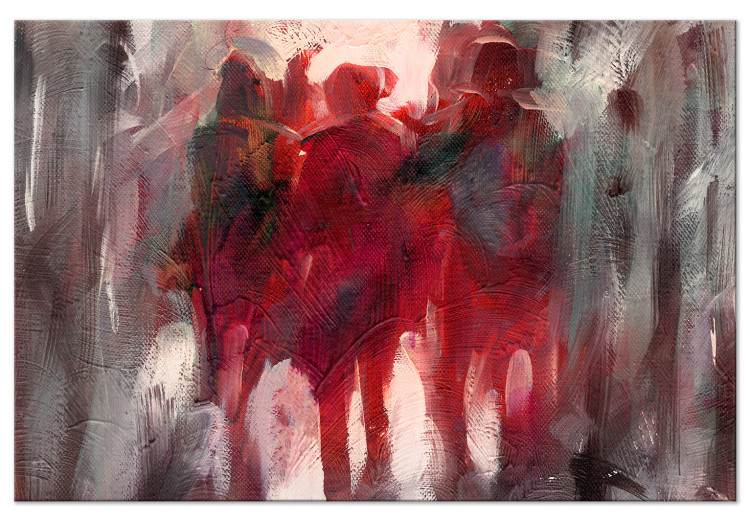 Canvas Print People in Red (1-piece) Wide - artistic abstraction 142645