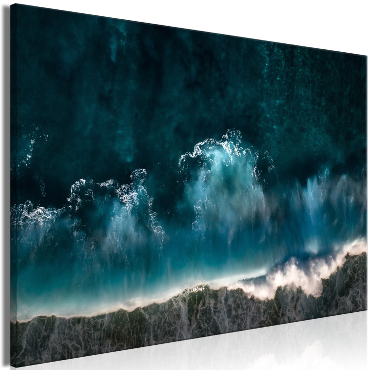 Canvas Print Great Water Wave (1-piece) Wide - sea viewed from a bird's eye perspective 143345 additionalImage 2