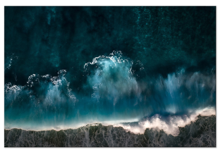 Canvas Print Great Water Wave (1-piece) Wide - sea viewed from a bird's eye perspective 143345