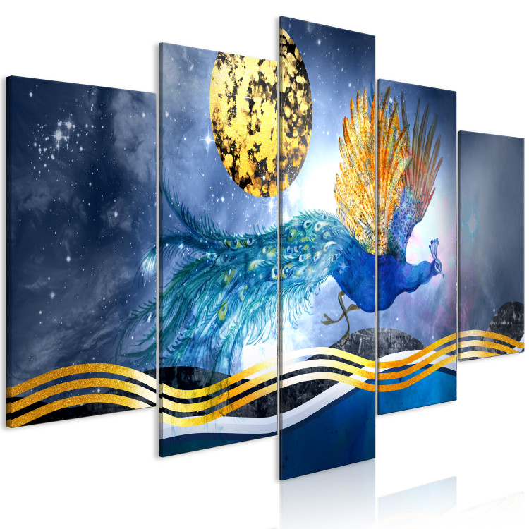 Canvas Print Fantasy Landscape (5-piece) Wide - colorful bird and moon 143445 additionalImage 2