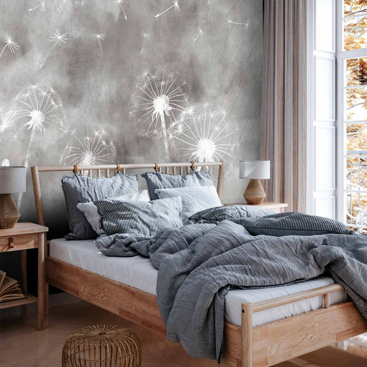 Wall Mural Blowers and wind - flowers on a non-uniform background in grey tones 143545 additionalImage 2