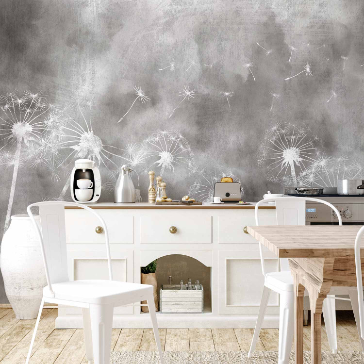 Wall Mural Blowers and wind - flowers on a non-uniform background in grey tones 143545 additionalImage 6