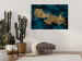 Canvas Art Print Before the Storm (1-piece) Wide - golden abstraction with emerald background 143745 additionalThumb 3