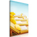 Canvas Art Print Holiday Relaxation (1-piece) - yellow sun loungers and blue sea in the background 144145 additionalThumb 2