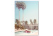 Canvas Print Palm Trees - Holiday Relaxation at the Swimming Pool Surrounded by Sunny Nature 144345