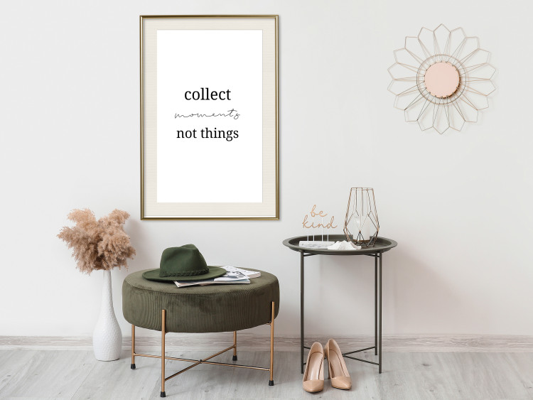 Wall Poster Collect Moments Not Things - Minimalist Typography on a White Background 146145 additionalImage 18