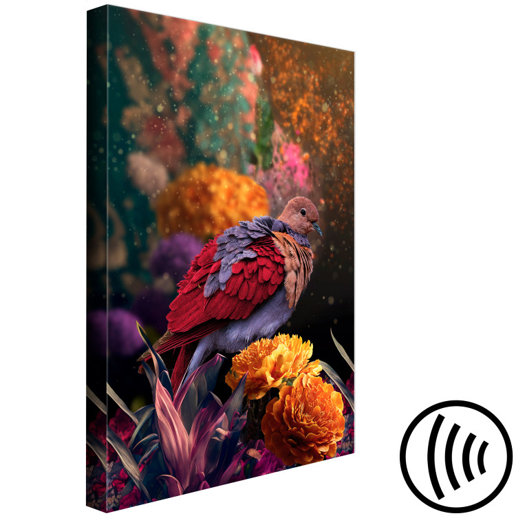 Canvas Wild Nature (1-piece) - colorful bird amidst multicolored plants 148845 additionalImage 6