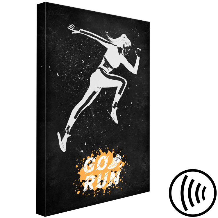 Canvas Running Woman (1-piece) - motivational caption on a black background 149245 additionalImage 6