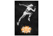 Canvas Running Woman (1-piece) - motivational caption on a black background 149245