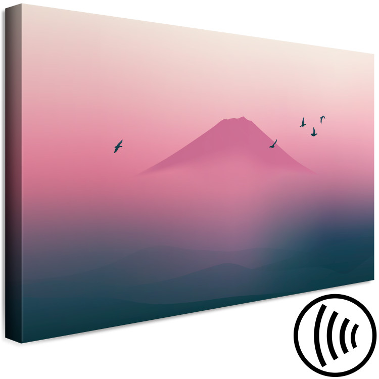 Canvas Mount Fuji - Moody Landscape in the Morning Fog and Birds Flying 149845 additionalImage 6
