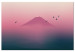 Canvas Mount Fuji - Moody Landscape in the Morning Fog and Birds Flying 149845