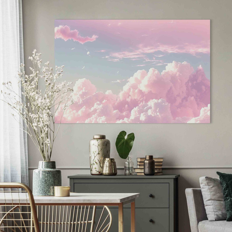 Canvas Sky Landscape - Subtle Pink Clouds on the Blue Horizon 151245 additionalImage 9