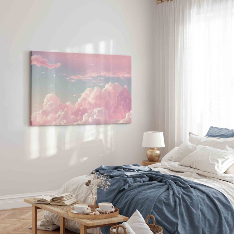 Canvas Sky Landscape - Subtle Pink Clouds on the Blue Horizon 151245 additionalImage 4