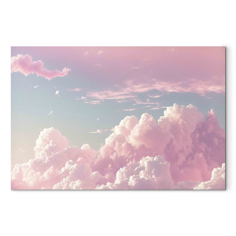 Canvas Sky Landscape - Subtle Pink Clouds on the Blue Horizon 151245