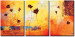 Canvas Print Abstract poppies - a plant triptych in orange colors 48545