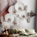 Wall Mural Flowers on Fire - Black and white orchid with orange smoke pattern 61845 additionalThumb 2