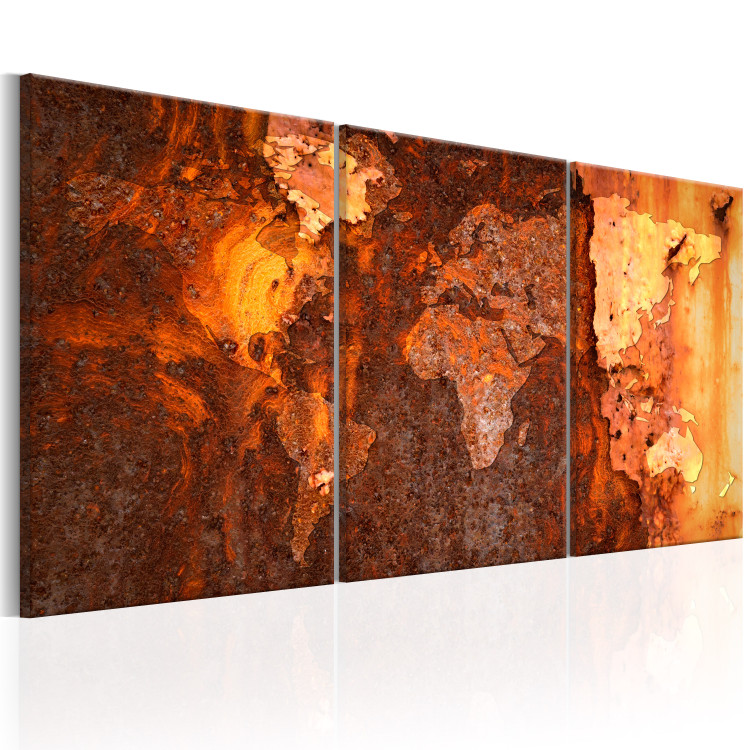 Canvas Art Print World Map: Old Rust 97445 additionalImage 2