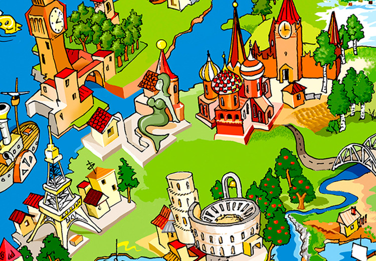 Canvas Print Children's Map (1-part) Wide - World Map Kids Version 107855 additionalImage 5