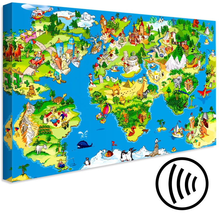 Canvas Print Children's Map (1-part) Wide - World Map Kids Version 107855 additionalImage 6