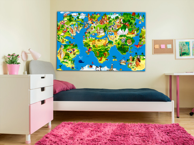 Canvas Print Children's Map (1-part) Wide - World Map Kids Version 107855 additionalImage 3