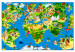 Canvas Print Children's Map (1-part) Wide - World Map Kids Version 107855