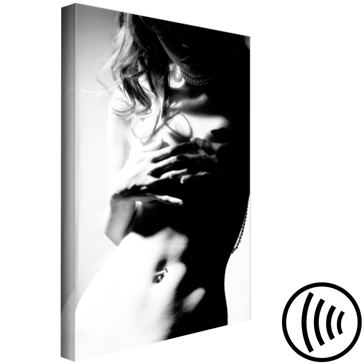 Canvas Art Print Gentleness of Contrast (1-part) - Female Nude in Black and White 114555 additionalImage 6