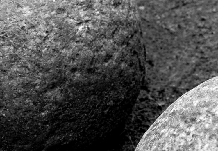 Wall Poster Stone balls - black and white composition with stones on dark soil 115055 additionalImage 6