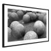 Wall Poster Stone balls - black and white composition with stones on dark soil 115055 additionalThumb 2