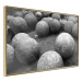 Wall Poster Stone balls - black and white composition with stones on dark soil 115055 additionalThumb 5