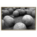 Wall Poster Stone balls - black and white composition with stones on dark soil 115055 additionalThumb 16