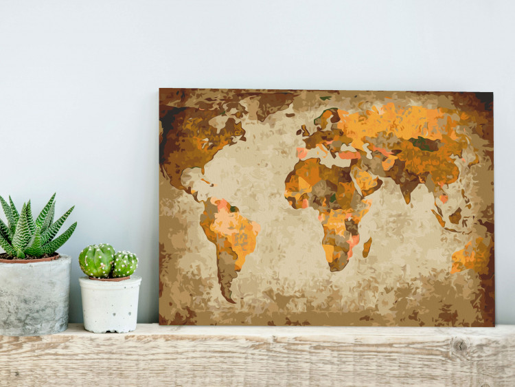 Paint by number Brown World Map 116755 additionalImage 2