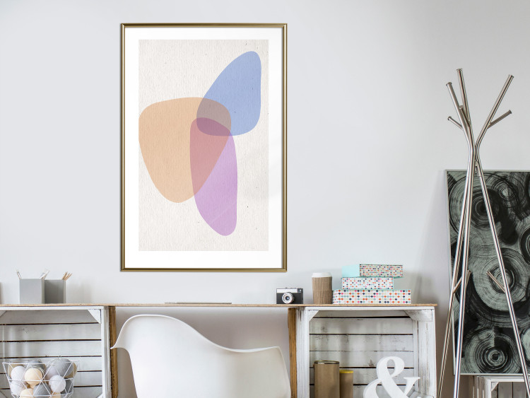Poster Common Part - abstraction in beige with colorful irregular forms 116955 additionalImage 15
