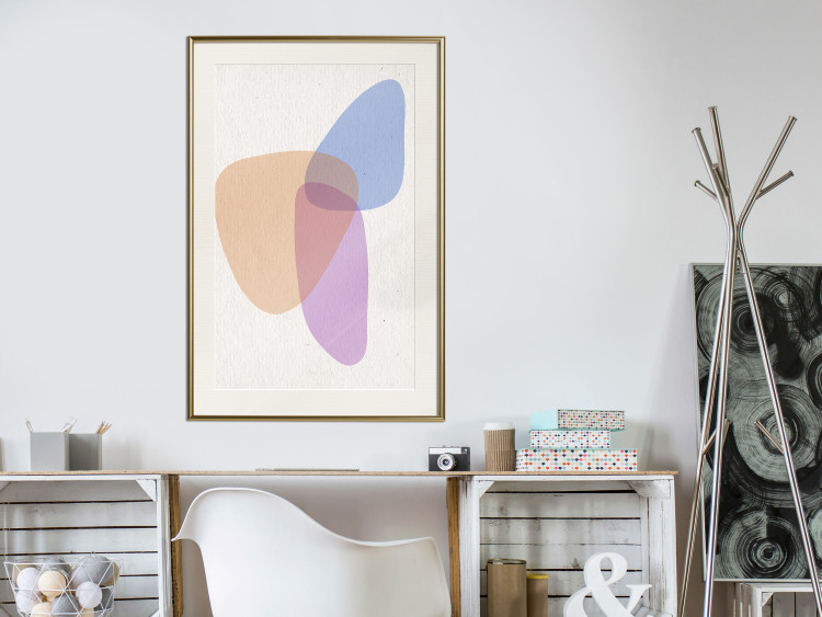 Poster Common Part - abstraction in beige with colorful irregular forms 116955 additionalImage 21