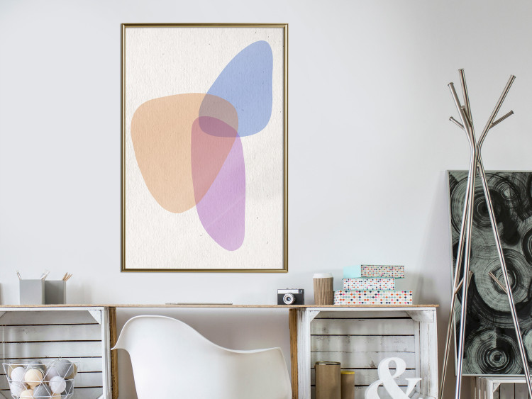 Poster Common Part - abstraction in beige with colorful irregular forms 116955 additionalImage 5