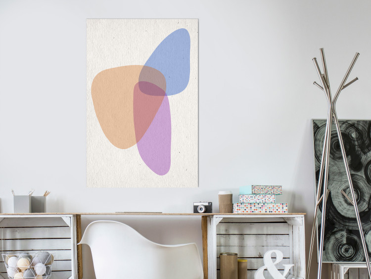 Poster Common Part - abstraction in beige with colorful irregular forms 116955 additionalImage 17