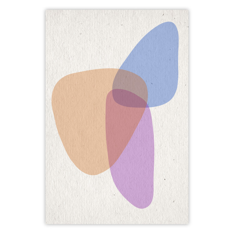 Poster Common Part - abstraction in beige with colorful irregular forms 116955