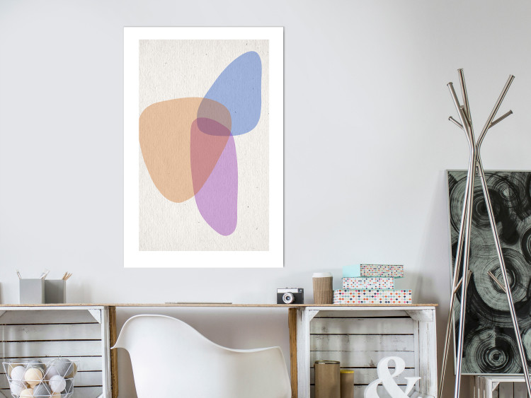 Poster Common Part - abstraction in beige with colorful irregular forms 116955 additionalImage 4