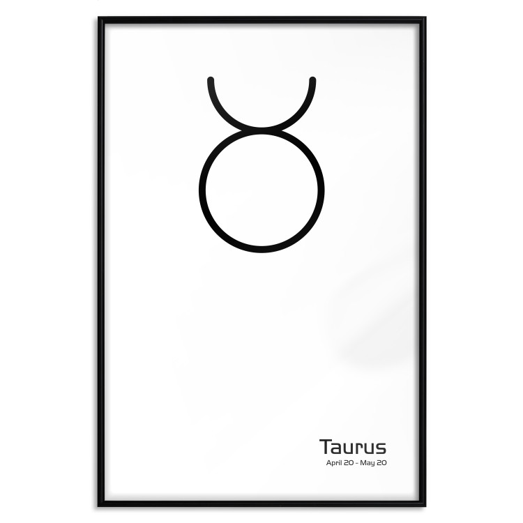 Wall Poster Taurus - minimalist black and white composition with date and zodiac sign 117055 additionalImage 24