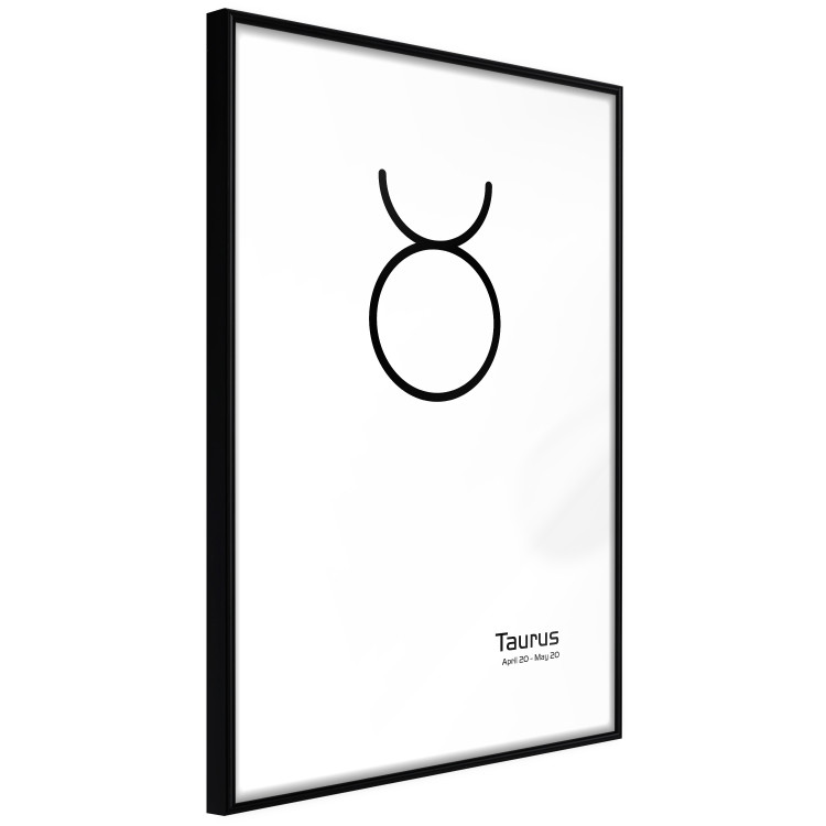 Wall Poster Taurus - minimalist black and white composition with date and zodiac sign 117055 additionalImage 13