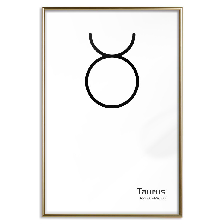 Wall Poster Taurus - minimalist black and white composition with date and zodiac sign 117055 additionalImage 20