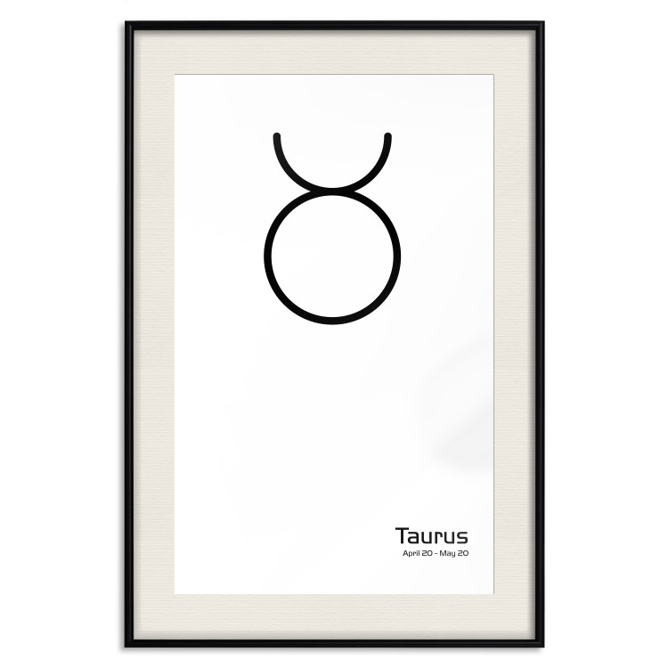 Wall Poster Taurus - minimalist black and white composition with date and zodiac sign 117055 additionalImage 18