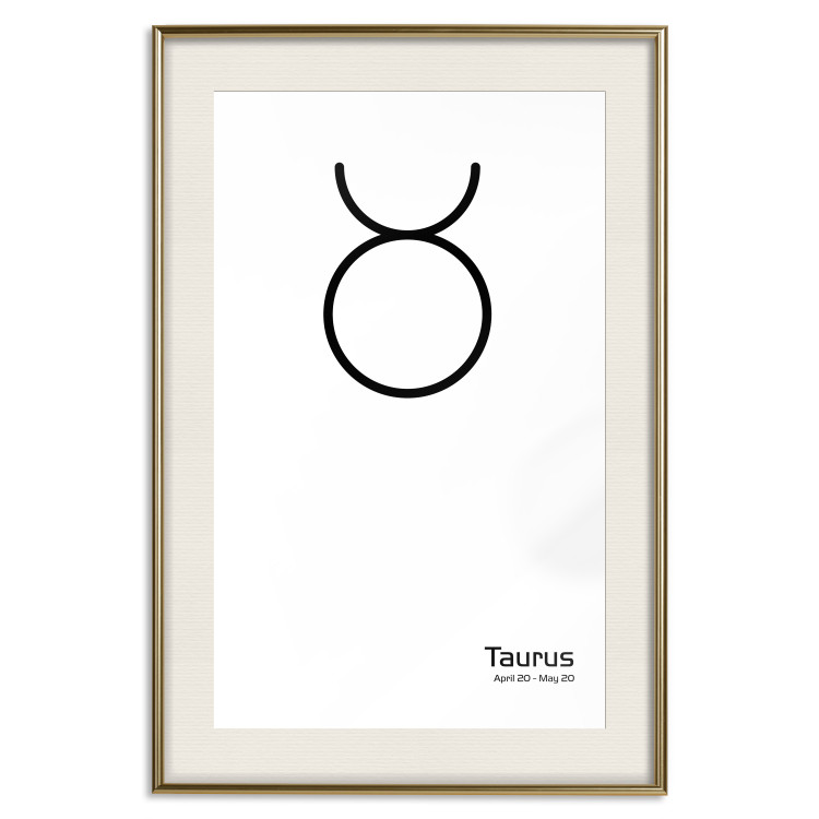 Wall Poster Taurus - minimalist black and white composition with date and zodiac sign 117055 additionalImage 19