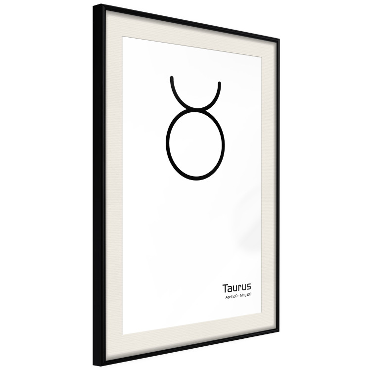 Wall Poster Taurus - minimalist black and white composition with date and zodiac sign 117055 additionalImage 3