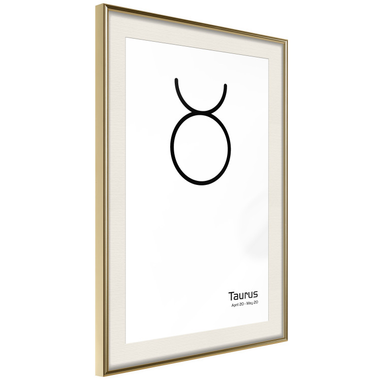 Wall Poster Taurus - minimalist black and white composition with date and zodiac sign 117055 additionalImage 2