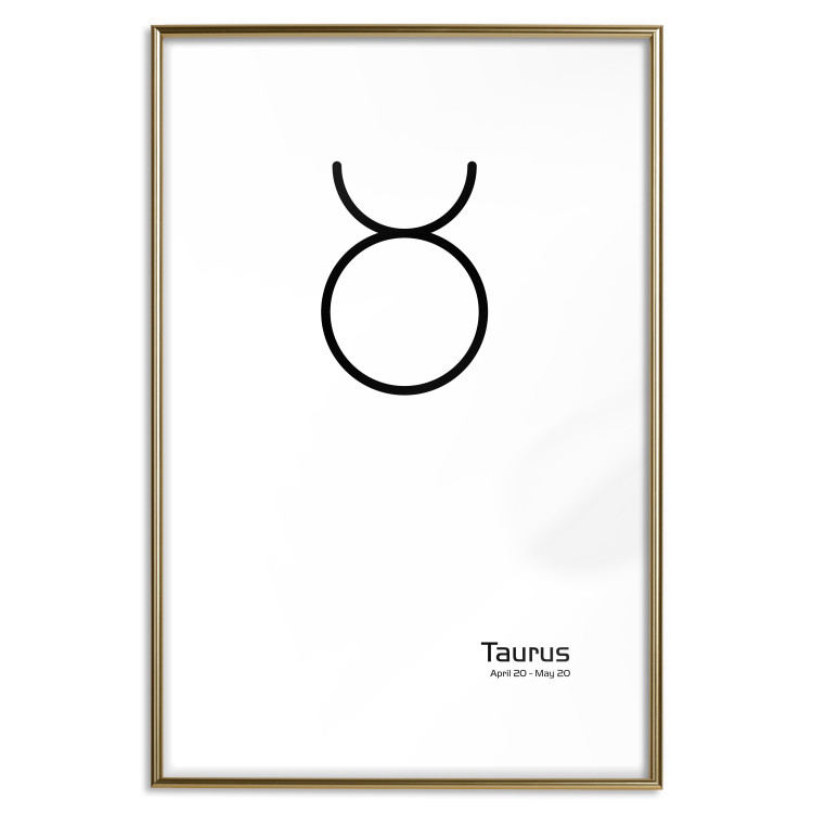 Wall Poster Taurus - minimalist black and white composition with date and zodiac sign 117055 additionalImage 16