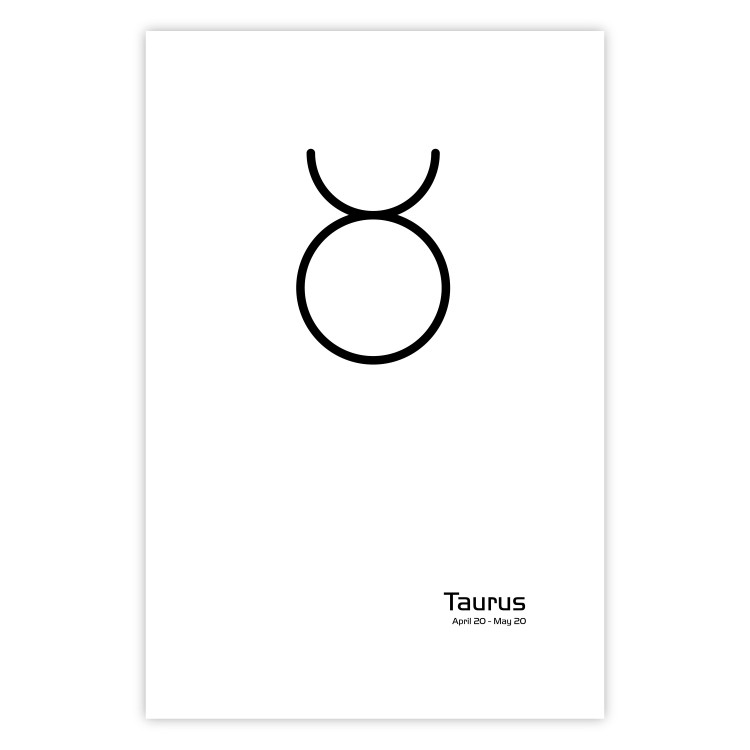 Wall Poster Taurus - minimalist black and white composition with date and zodiac sign 117055 additionalImage 19
