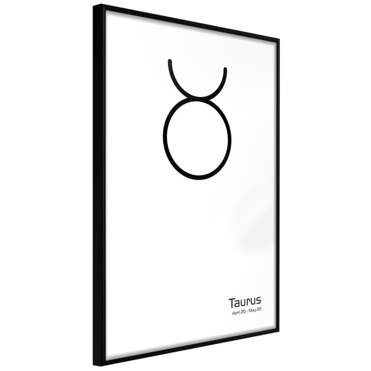 Wall Poster Taurus - minimalist black and white composition with date and zodiac sign 117055 additionalImage 12