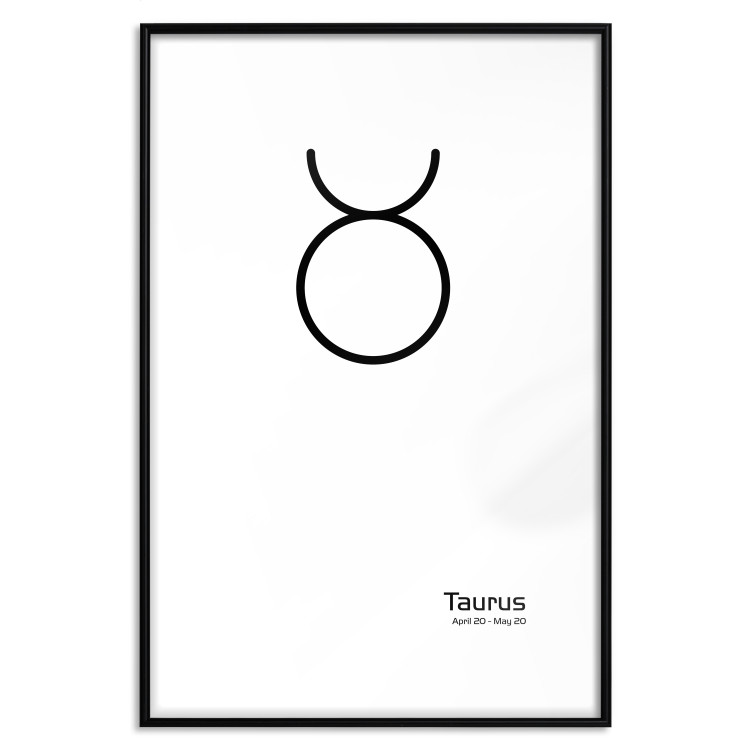 Wall Poster Taurus - minimalist black and white composition with date and zodiac sign 117055 additionalImage 17